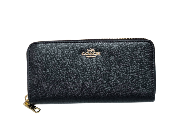 COACH アウトレット F52372  クロスグレイン レザー アコーディオン ジップアラウンド 長財布 ブラック