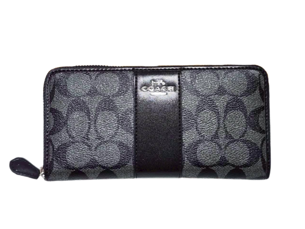COACH アウトレット F54630 シグネチャー アコーディオン ジップアラウンド 長財布 ブラック